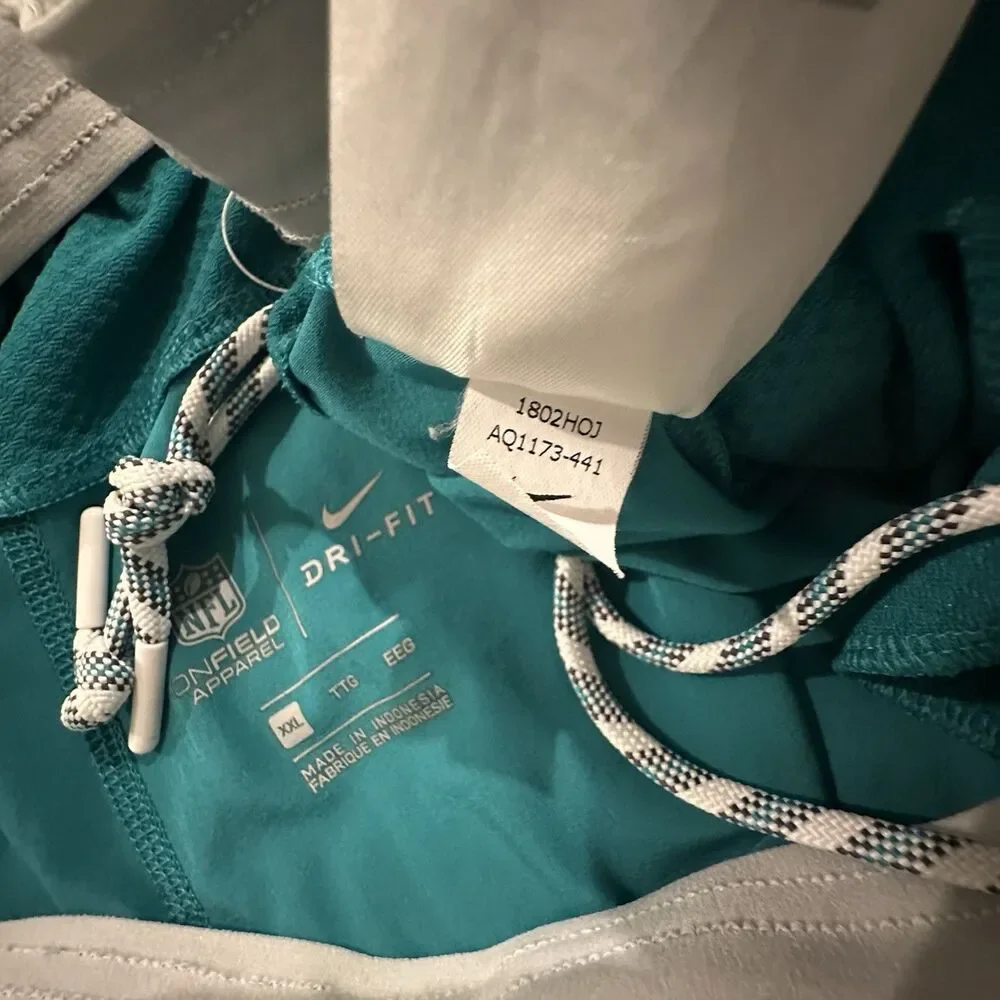 Nike Miami Dolphins Shorts Mens 2XL Aqua Teal Dri-FIT On-Field Performance